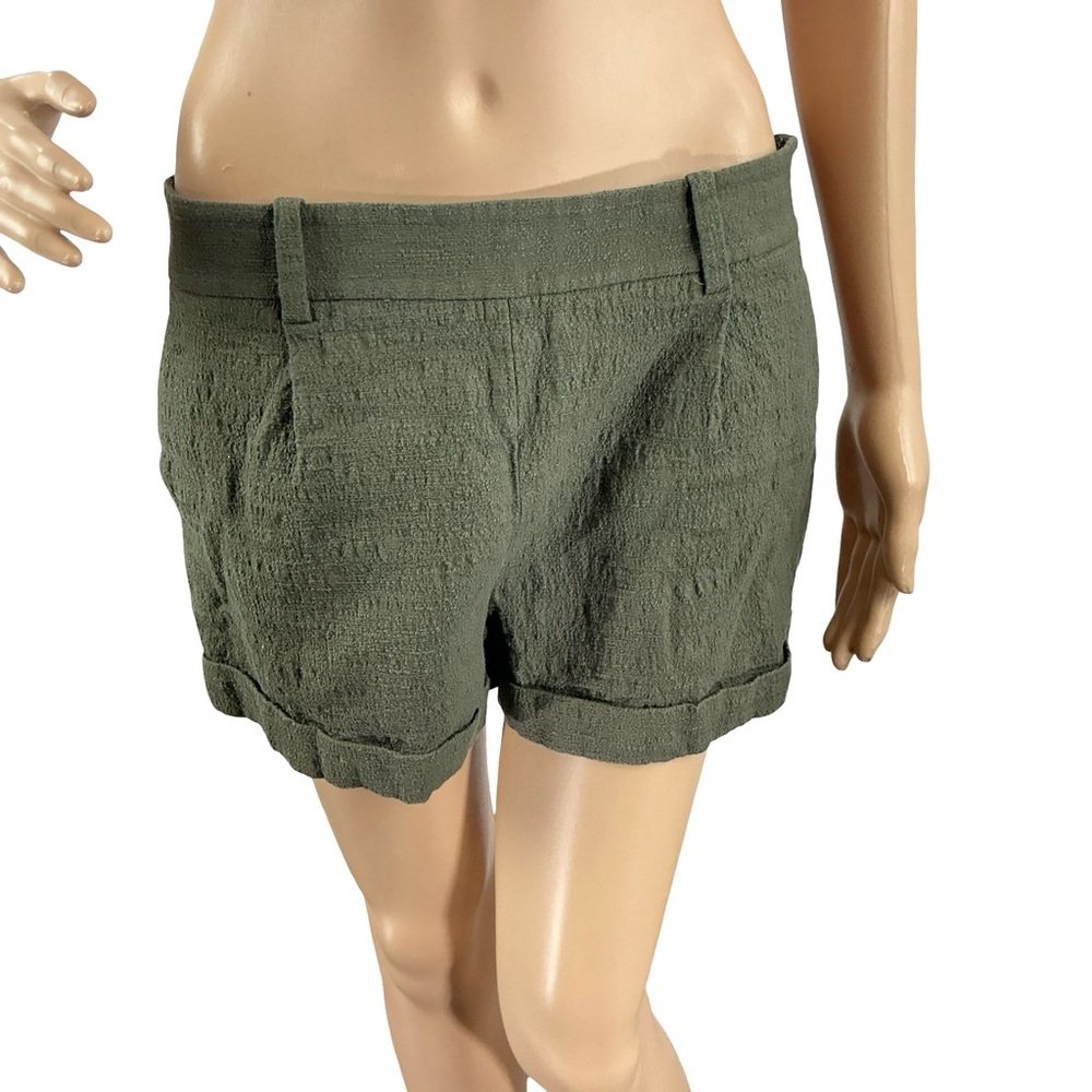 Diane Von Furstenberg Dvf Gillian Textured Shorts Deep Lichen Green Size 8